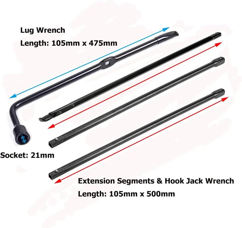Dr.Roc Replacement for Spare Tire Tool Kit with Spare Tire Jack Handle Wheel Lug Wrench 2008 to 2016 Ford F-250 Super Duty F-350 Super Duty F-450 Super Duty F-550 Super Duty, Black, DRS24408 - Image 2